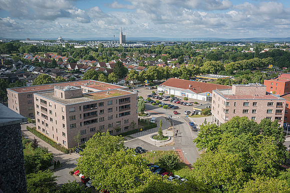 Bild zeigt das Pflegequartier An der Weide von Oben